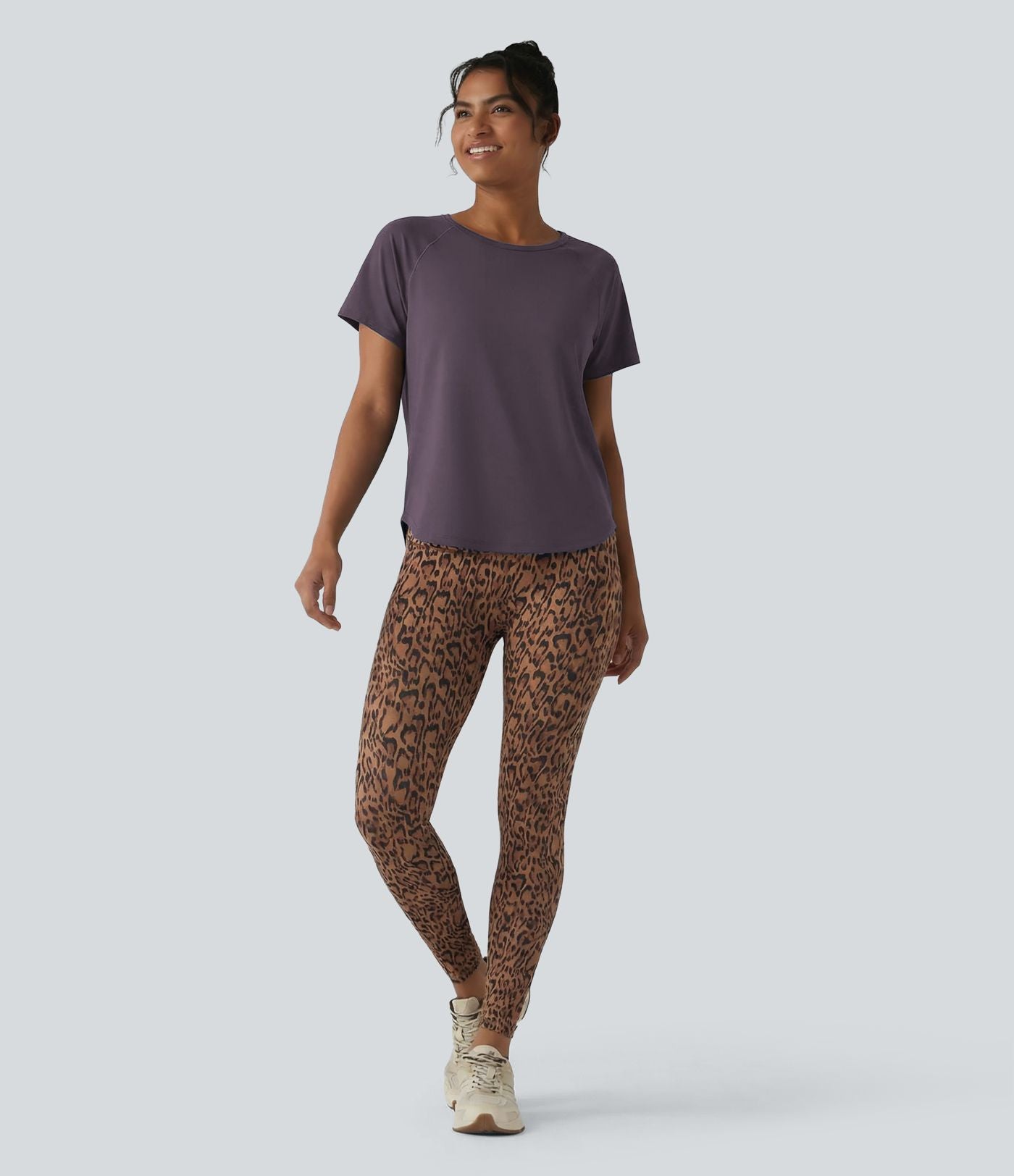 Haut de sport col rond manches courtes effet frais InstantCool avec fronces, protection solaire UPF50+