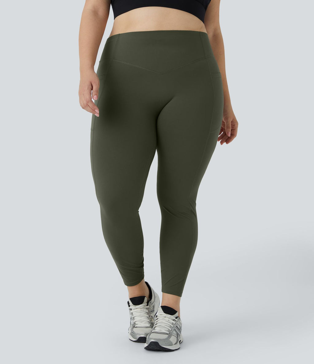 Legging d'entraînement gainant galbant taille haute grande taille avec effet scrunch et poches Halara UltraSculpt™