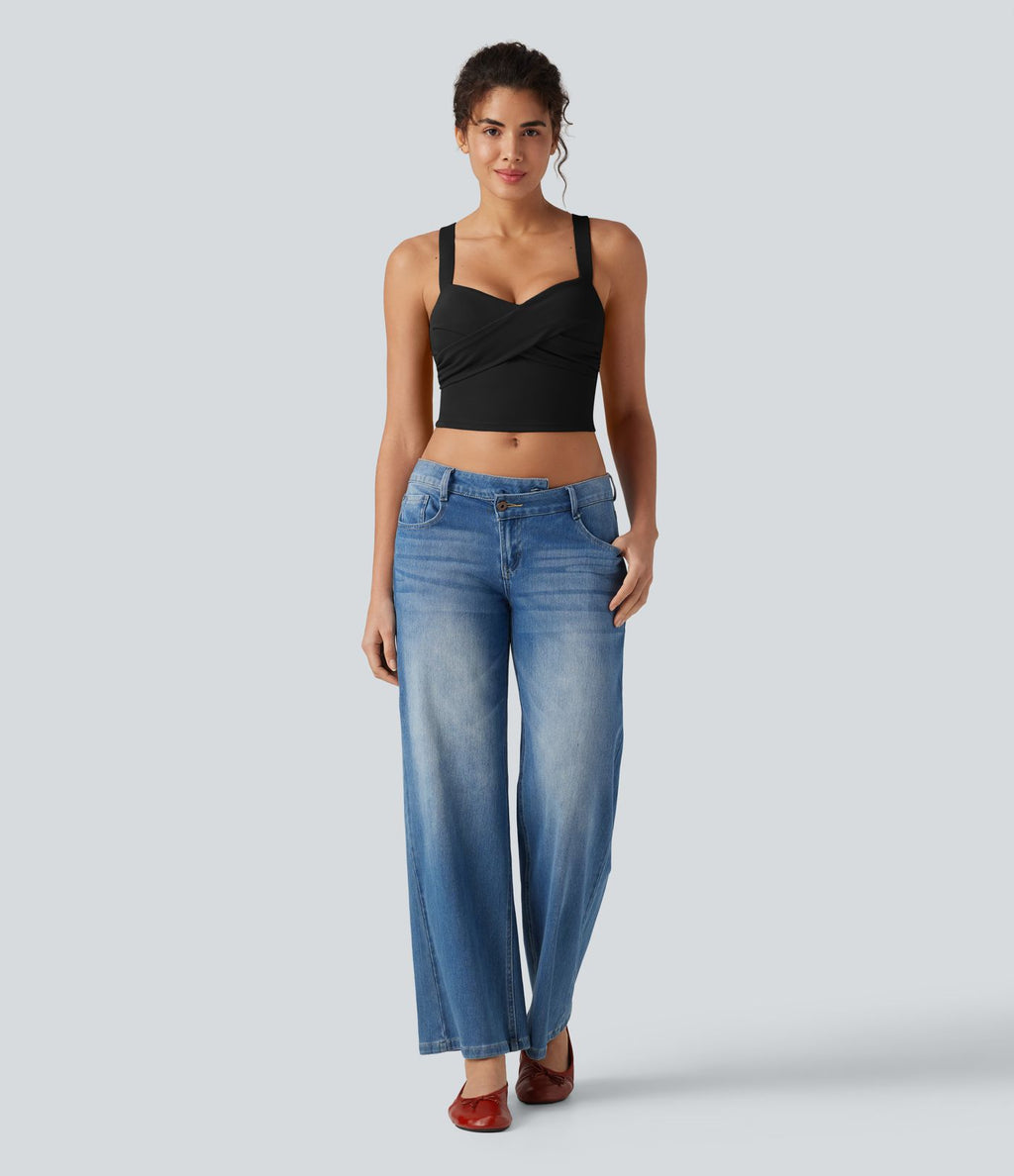 Débardeur court de yoga SoftlyZero™ Plush décolleté en cœur soutien-gorge intégré
