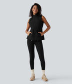 Veste polaire PuffFlex 3-en-1 à col montant et manches longues avec passe-pouces et gilet matelassé avec poches