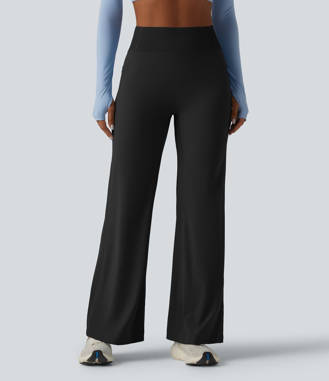Pantalon de yoga droit Halara UltraSculpt™ taille haute gainant avec effet scrunch et poches