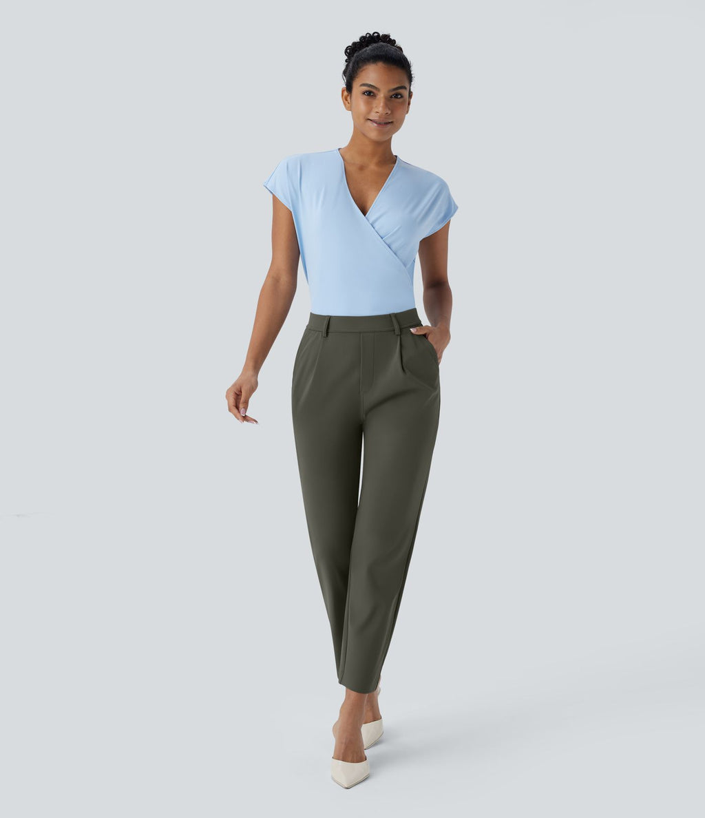 Pantalon de travail fuselé longueur cheville taille haute Halara Flex™ DayStretch avec poches