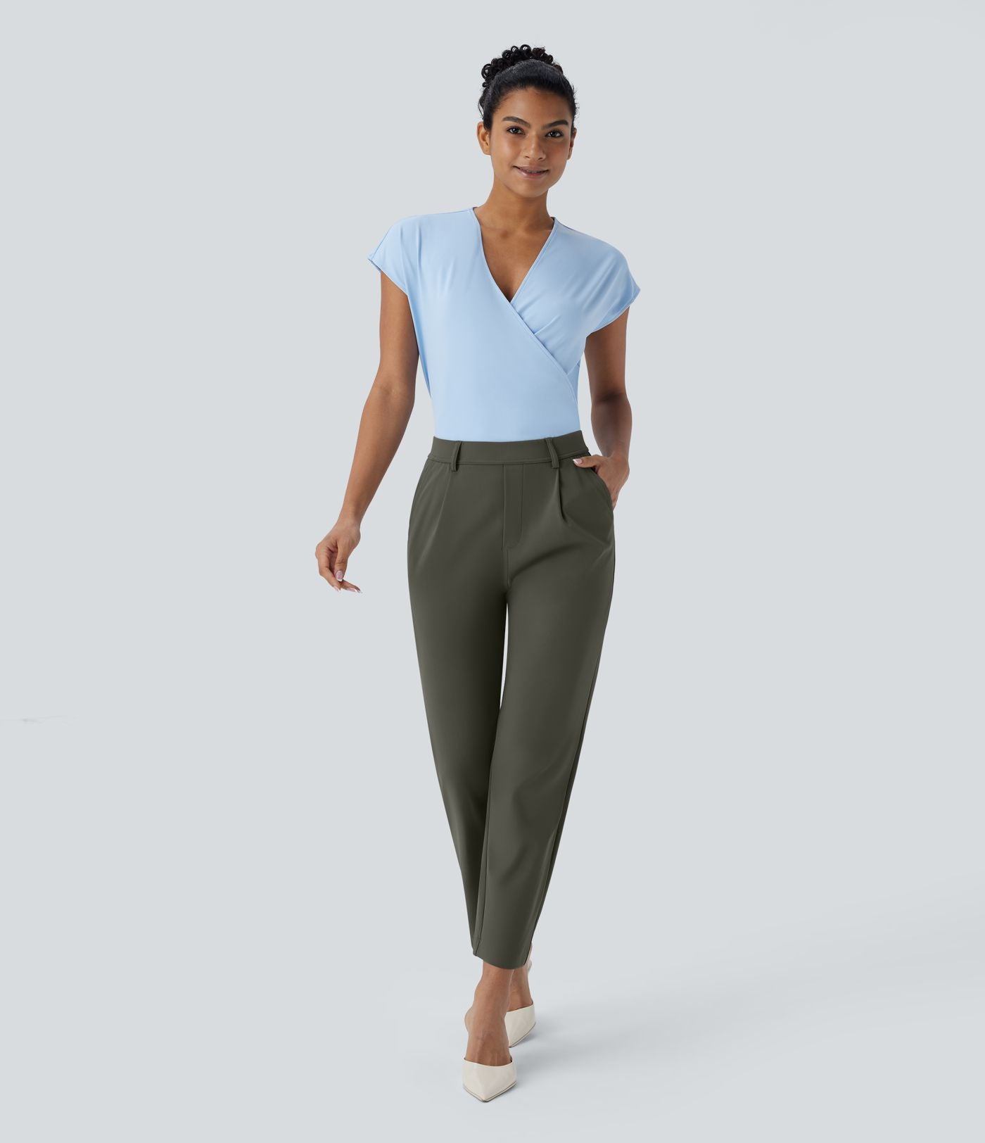 Pantalon de travail fuselé longueur cheville taille haute Halara Flex™ DayStretch avec poches