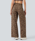 Pantalon de yoga large Halara UltraSculpt™ taille haute imprimé léopard avec poches