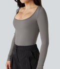 T-shirt tailleur SoftlyZero™ Airy col échancré manches longues