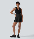 Jupe de tennis courte évasée 2-en-1 SoftlyZero™ Airy effet frais InstantCool taille haute avec poches, protection solaire UPF50+