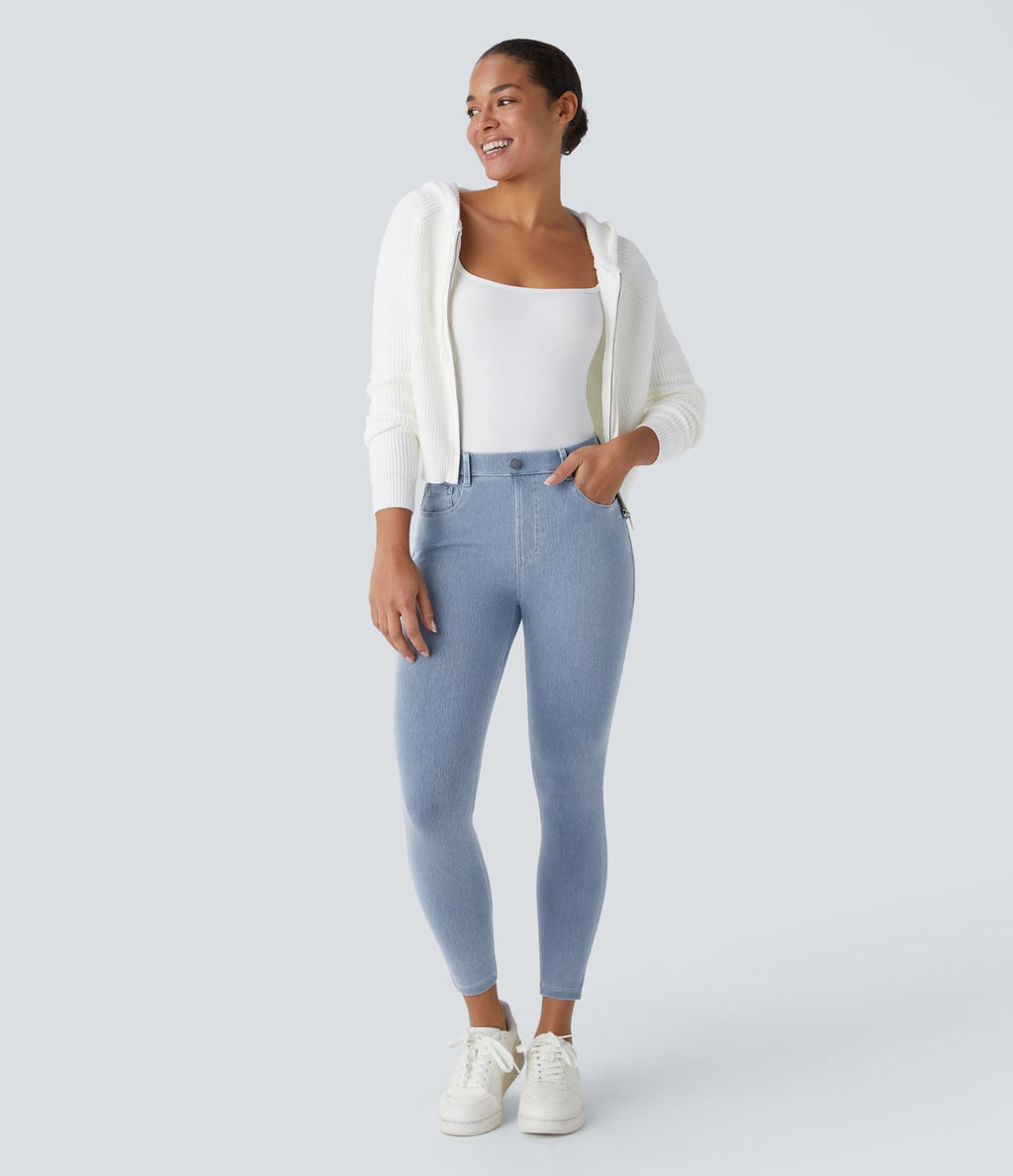 Leggings 7/8 de travail en denim taille haute avec poches Halara Flex™