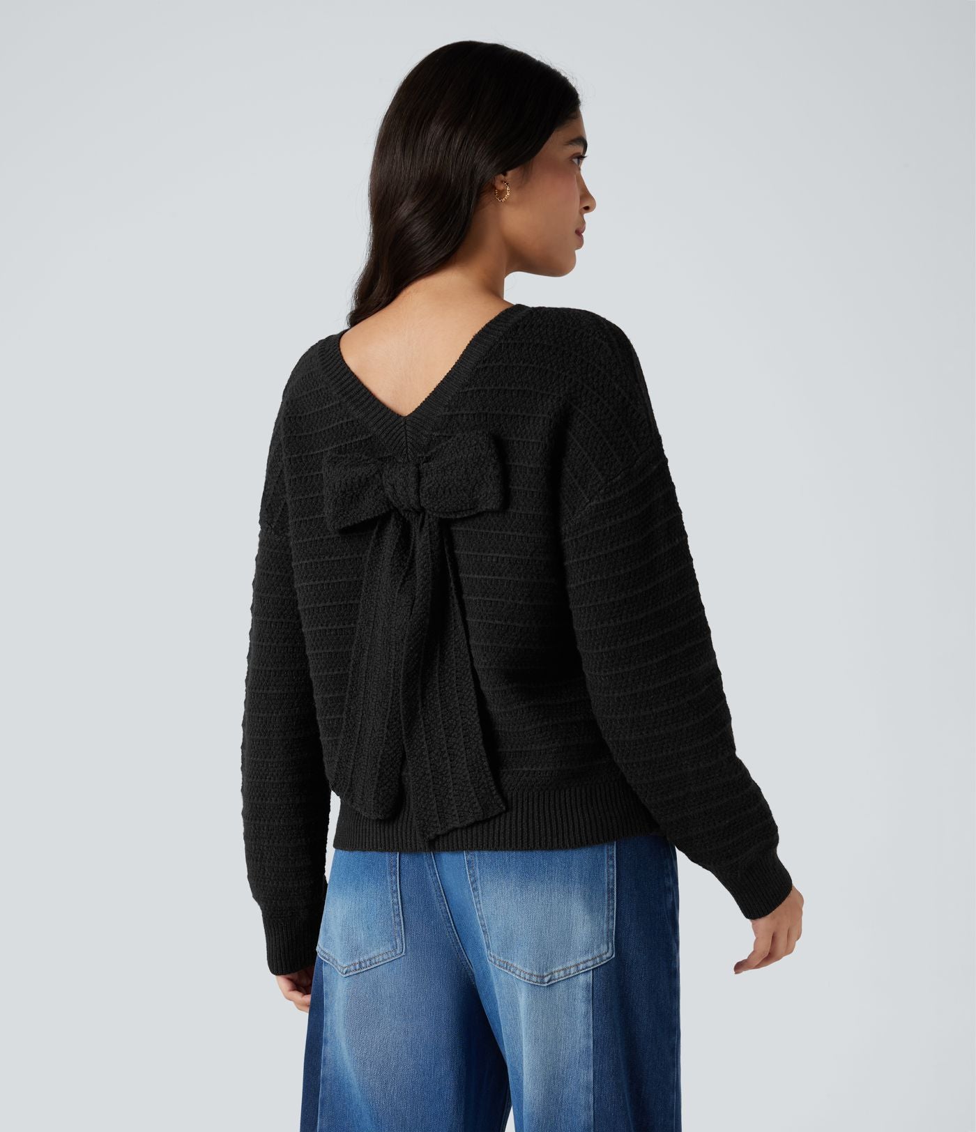 Pull tailleur liens dans le dos manches longues