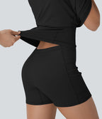 Softlyzero™ Plush Robe de danse courte dos nu avec short intégré - Version Easy Peasy