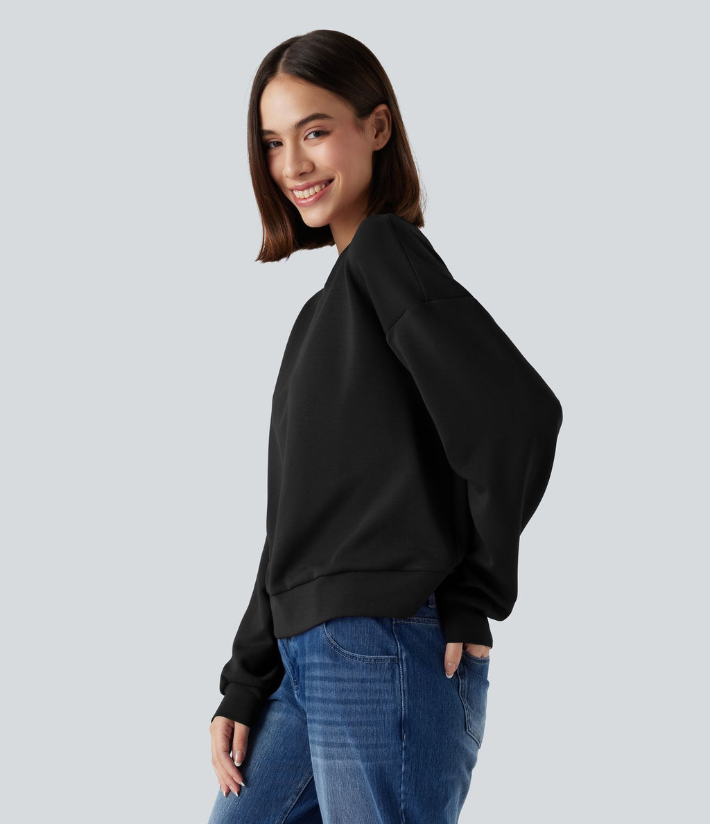 Sweat-shirt décontracté SpacerTek™ col rond, manches longues avec twist dans le dos