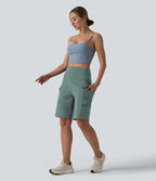 Short cargo yoga ample taille mi-haute avec poches