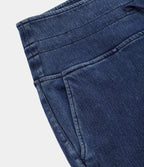 Halara Flex™ Jean Casual Taille Haute avec Cordon de Serrage et Poches Latérales en Tricot Extensible Lavé