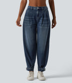 Halara Flex™ Jogging barrel en denim taille mi-haute avec poches