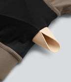 Haut de sport court Halara UltraSculpt™ à col V avec ourlet croisé, manches courtes, coussinets amovibles, bonnets E à G