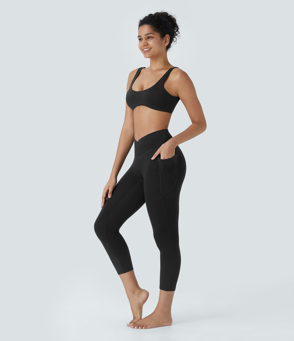 Softlyzero™ Legging Capri Unis Poches Croisées - UPF50+