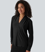 Blouse de travail col V manches longues
