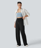 Pantalon large décontracté, taille haute, cordon de serrage, à effet frais InstantCool, avec poches, protection solaire UPF50+