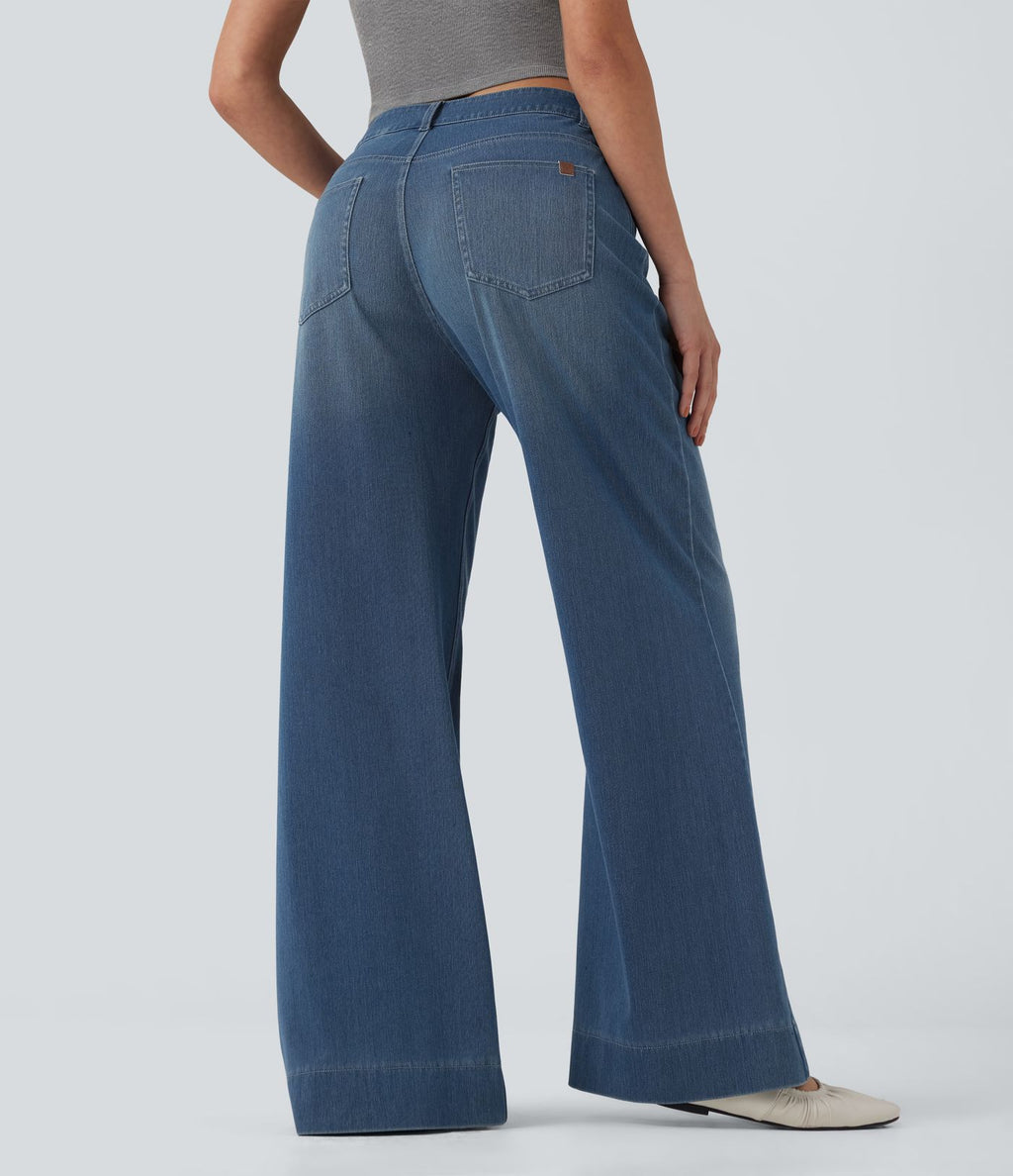 Jean décontracté Halara Flex™ taille mi-haute coupe évasée avec poches
