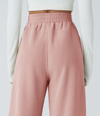 Pantalon velours côtelé de jogging décontracté à taille haute avec poches latérales