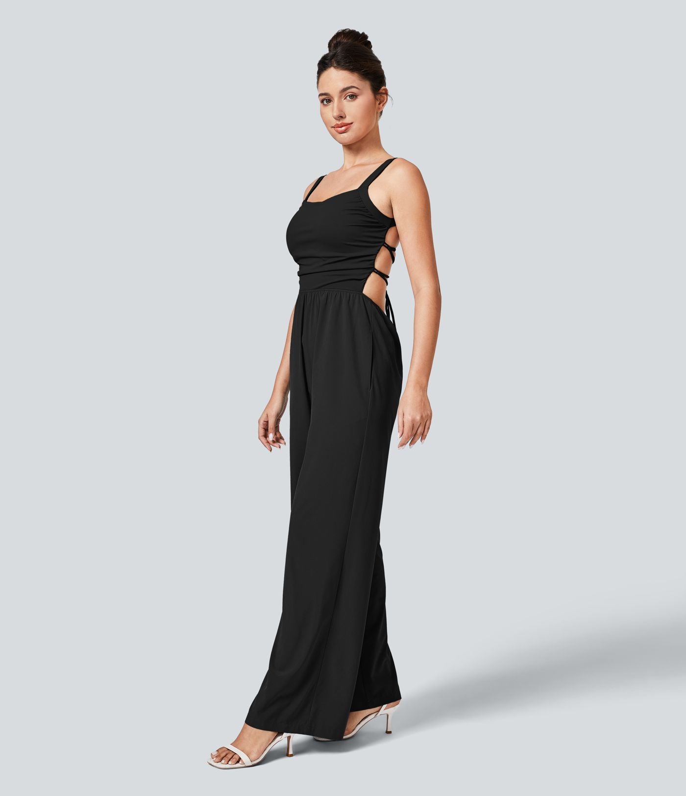 Breezeful™ Combinaison Casual Dos Nu Croisé avec Lacets et Poches Latérales à Séchage Rapide