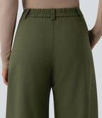 Pantalon tailleur barrel taille mi-haute avec poches