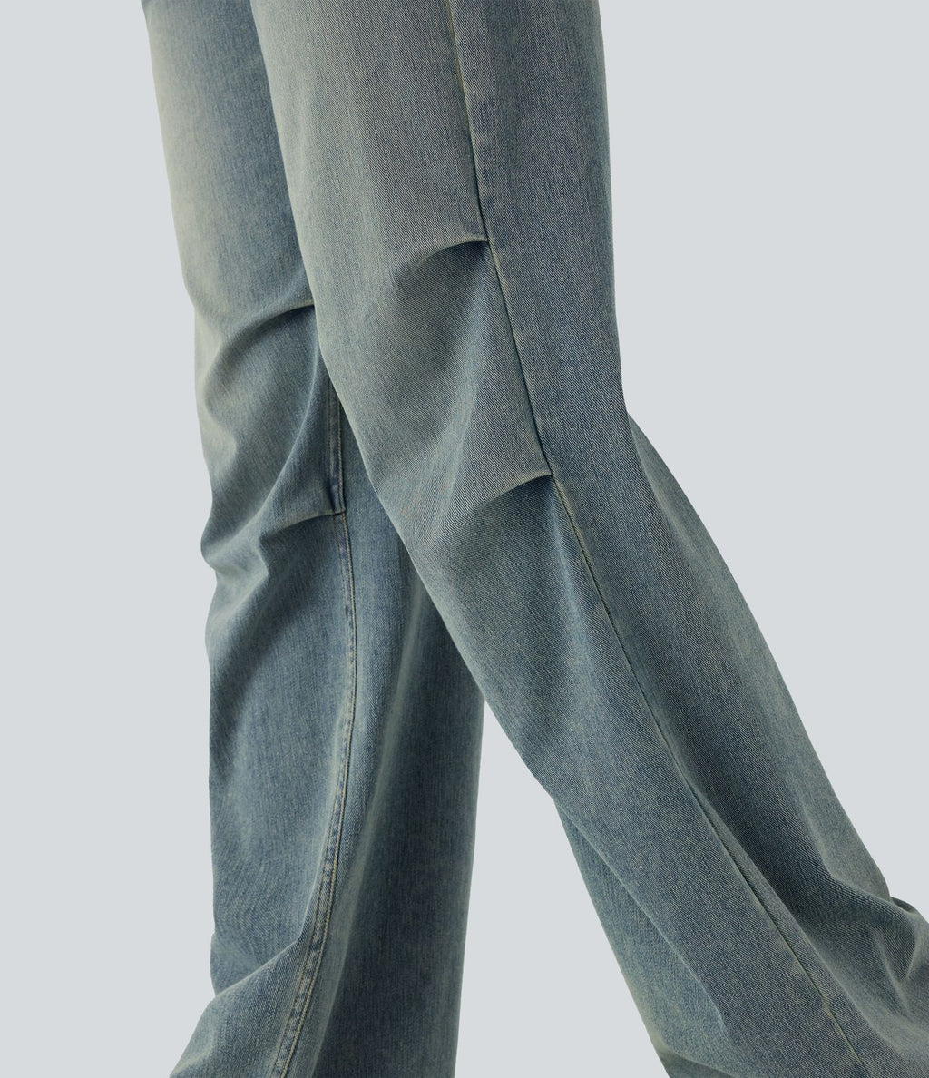 Jean parachute casual Halara Flex™ tricot extensible taille basse cordon ajustable avec multiples poches