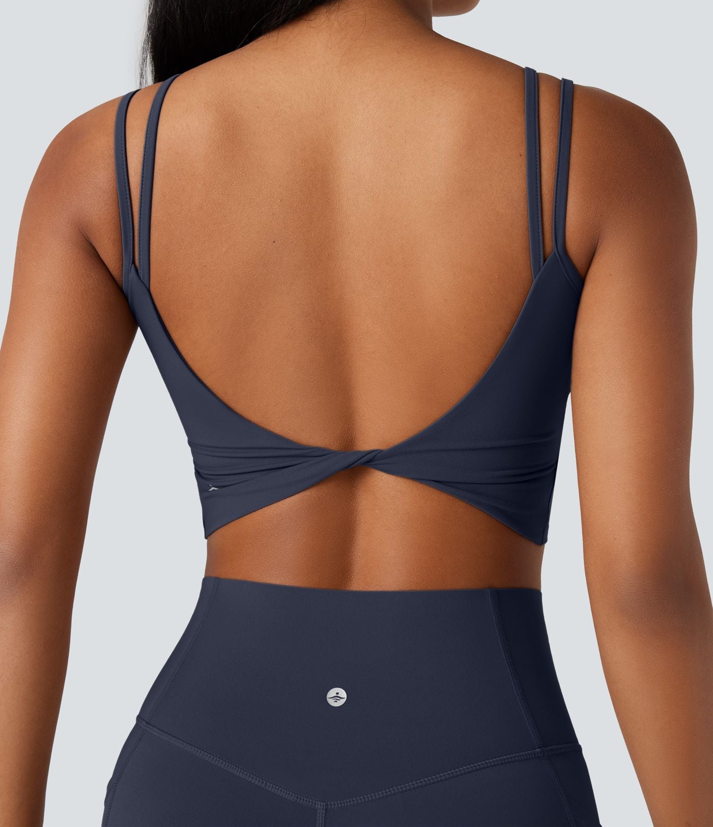 Débardeur yoga court Halara UltraSculpt™ double bretelles torsadé dos nu
