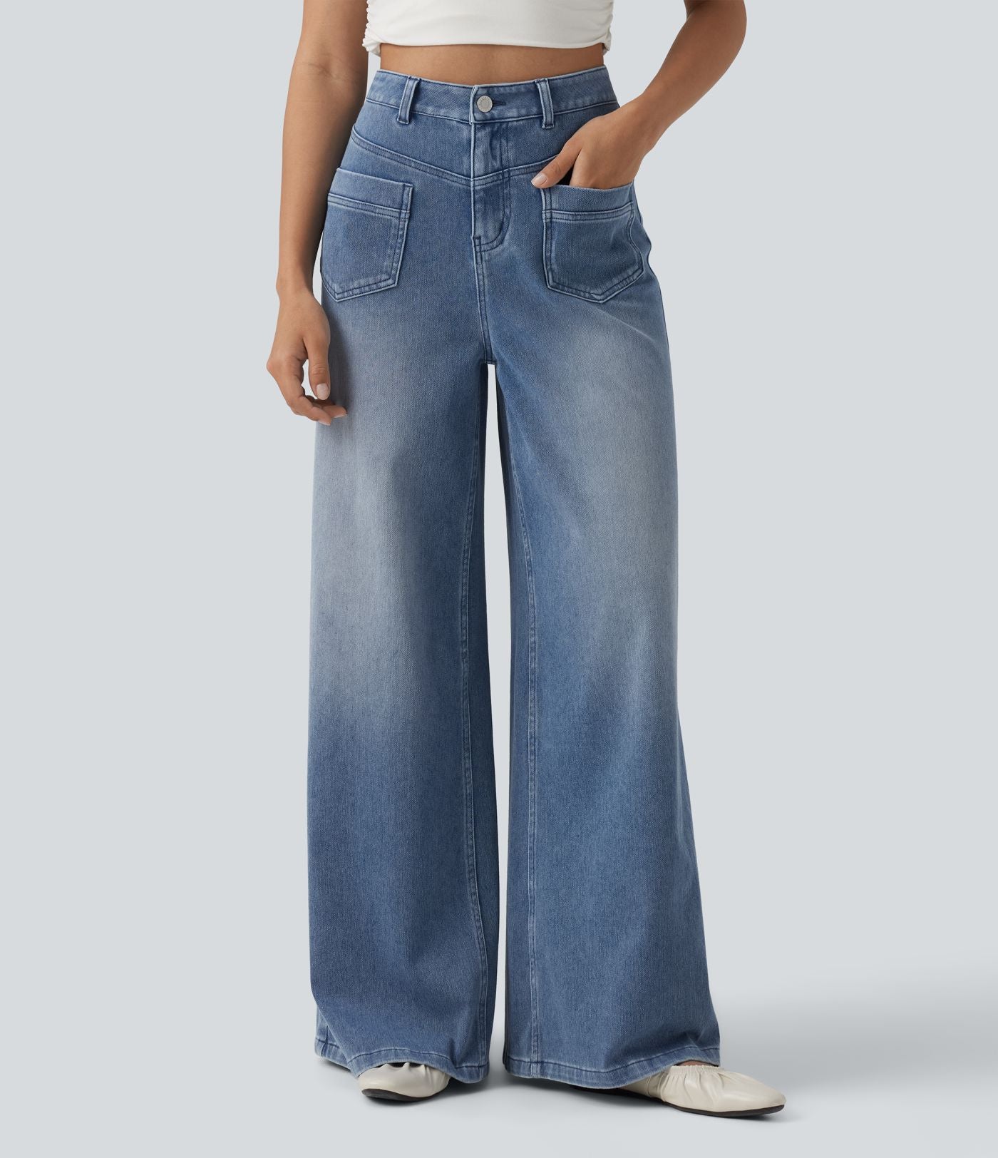 Jean ample Halara Flex™ casual taille mi-haute avec poches
