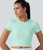 Haut SoftlyZero™ de sport d'entraînement col rond manches courtes avec découpe dos croisé effet frais InstantCool