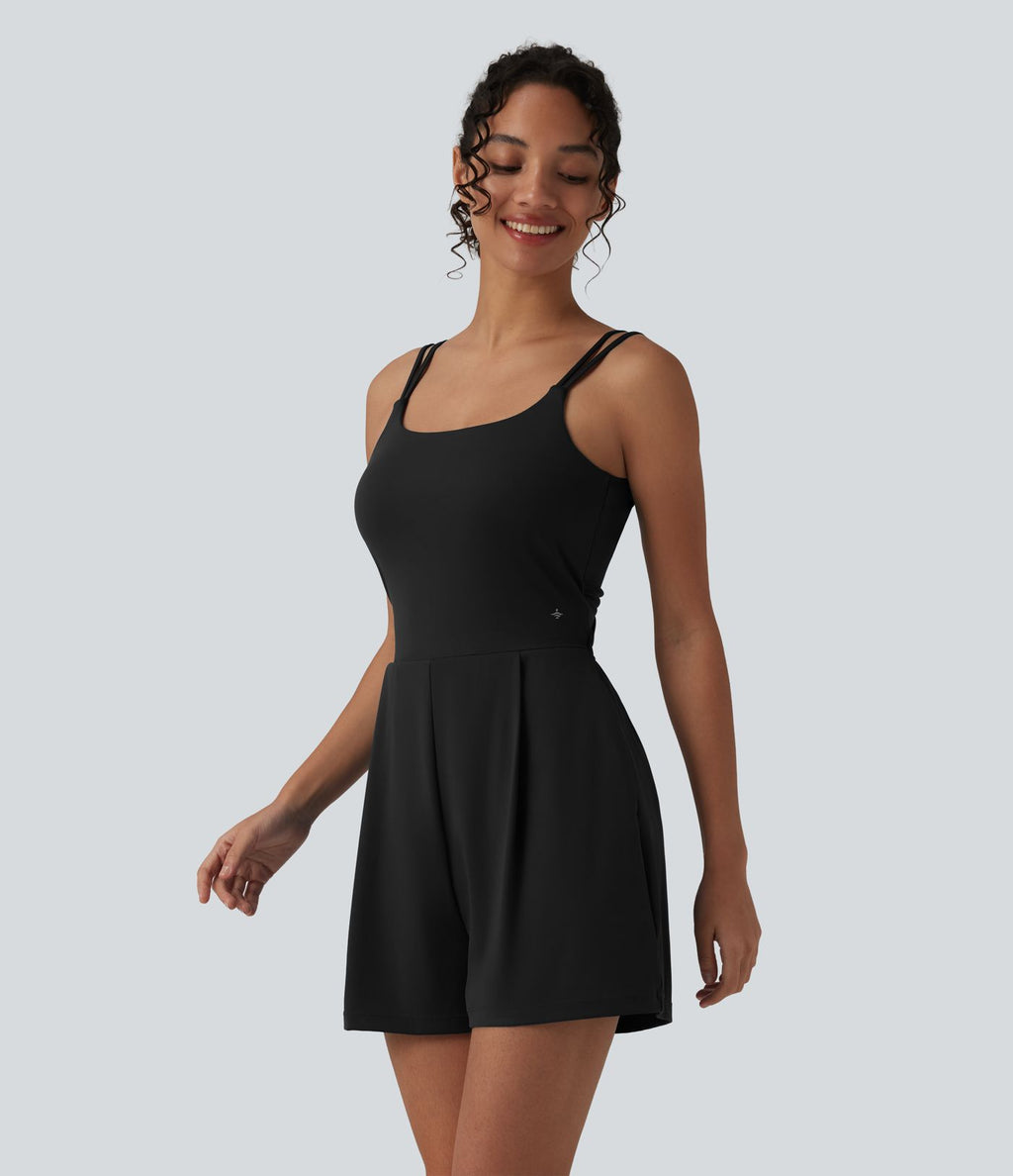 Combinaison de yoga SoftlyZero™ Airy 2-en-1 effet frais InstantCool à doubles bretelles avec brassière intégrée et poches, accès facile Easy Peasy
