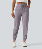 Pantalon de jogging de yoga Halara UltraSculpt™ taille haute, à cordon de serrage et fronces, avec poches