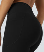 Halara UltraSculpt™ Legging Yoga 7/8 à Taille Haute Croisée avec Contrôle du Ventre et Push-up Toucher Frais Poches Latérales