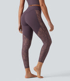 Legging yoga 7/8 Halara UltraSculpt™ gainant taille haute avec dentelle contrastante et poche