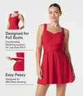 Robe de tennis courte SoftlyZero™ Airy avec brassière intégrée 2-en-1, douce et respirante, avec poches, bonnets DD à F - Édition Easy Peasy - Protection solaire UPF50+
