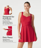 Robe de tennis courte SoftlyZero™ Airy avec brassière intégrée 2-en-1, douce et respirante, avec poches, bonnets DD à F - Édition Easy Peasy - Protection solaire UPF50+