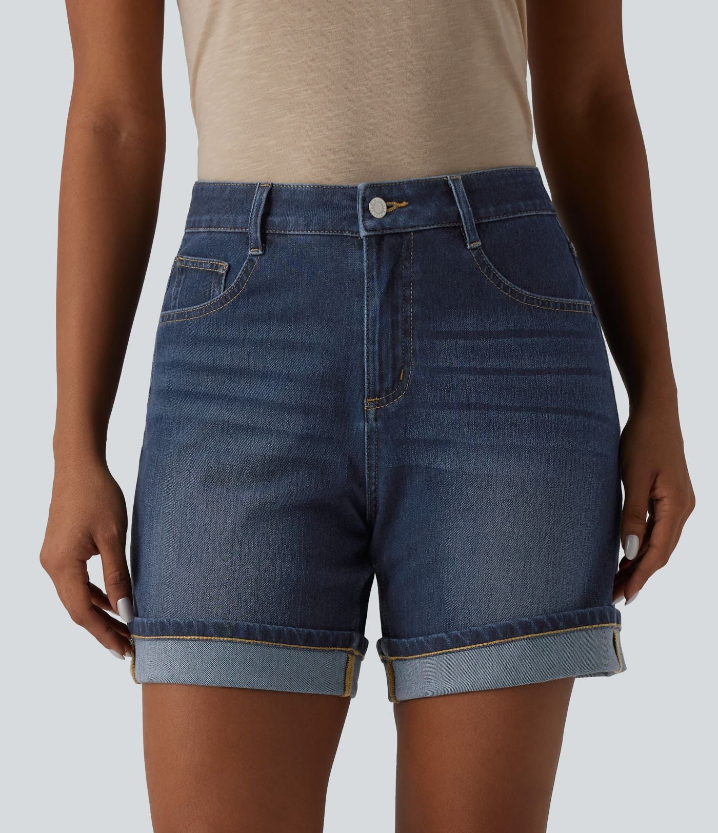 Short en jean Halara Flex™ casual taille haute 15 cm avec poches
