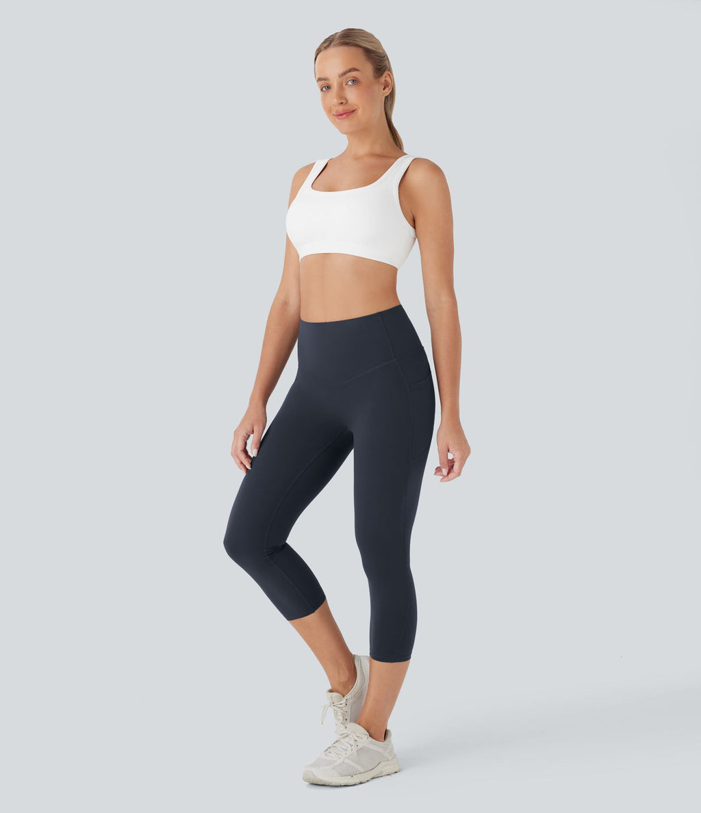 Legging corsaire d'entraînement gainant galbant taille haute avec poches Halara UltraSculpt™