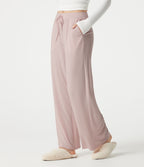 Pantalon de détente large taille mi-haute avec cordon de serrage et poches
