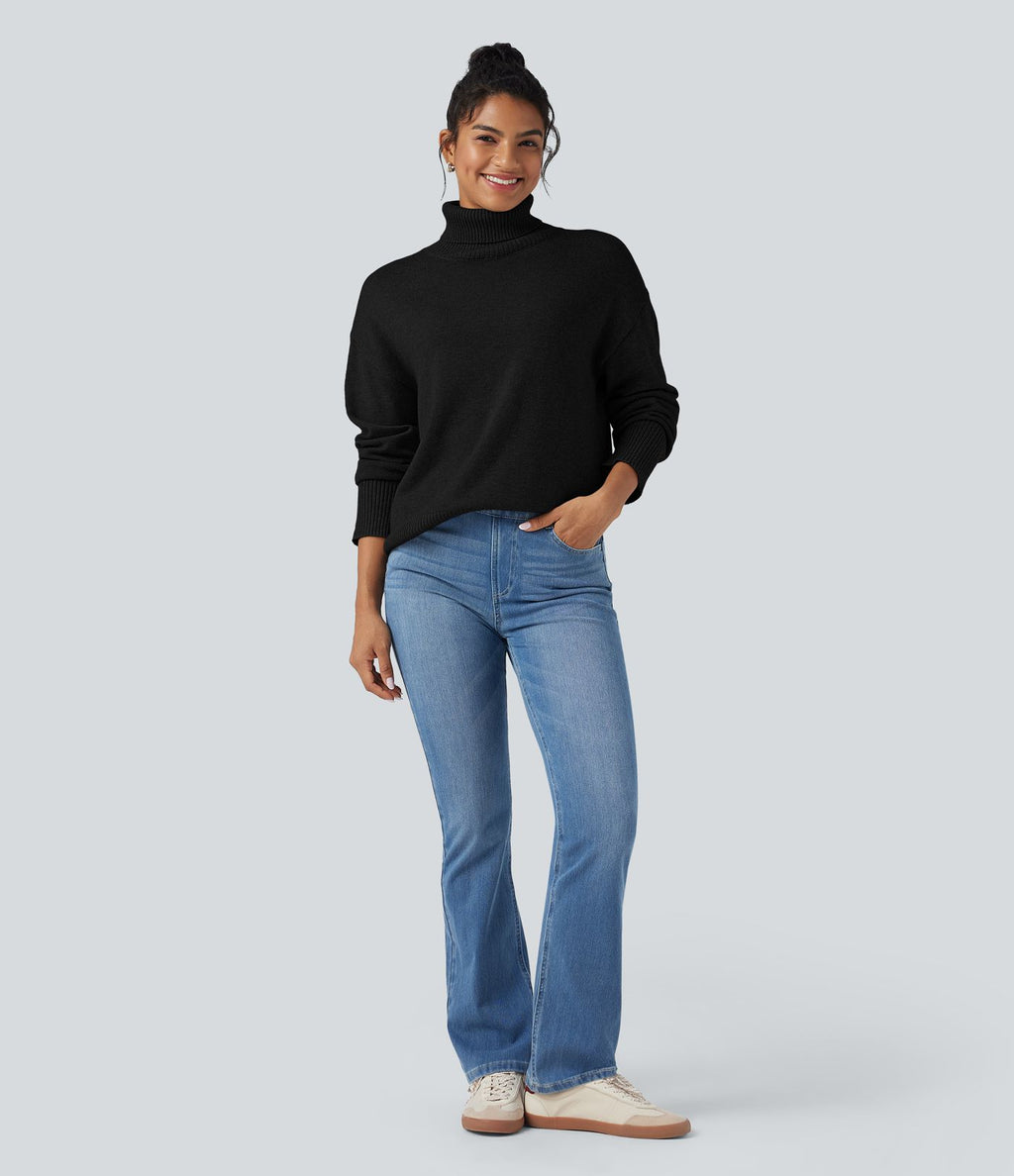 Pull laine col montant manches longues