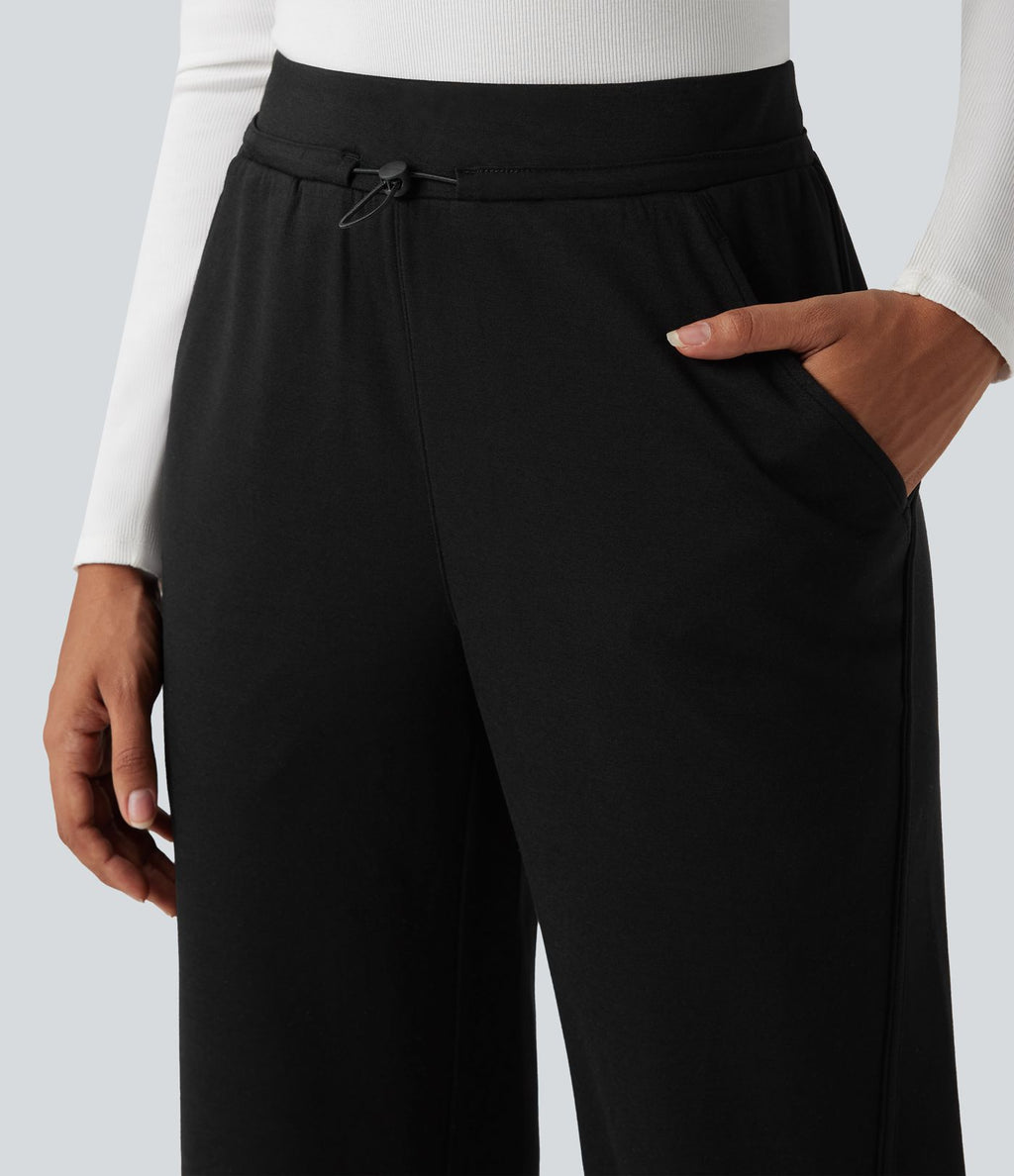 Pantalon jogging taille haute avec poches
