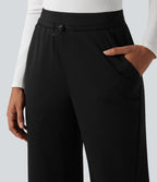 Pantalon jogging taille haute avec poches