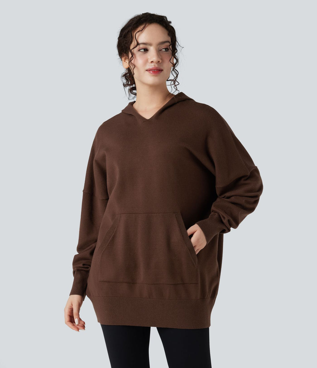 Pull oversize à capuche avec poche
