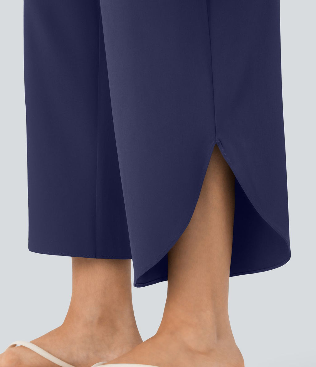 Pantalon fluide resort Breezeful™ à séchage rapide, coupe fendue et effet ventre plat