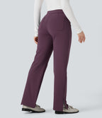 Pantalon tailleur thermique SoftlyZero™ Plush coupe droite ourlet fendu taille mi-haute avec poches