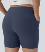 Short cycliste 17,5 cm d'entraînement gainant taille haute grande taille avec poches Halara UltraSculpt™