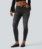Jean skinny 7/8 décontracté taille basse Halara Flex™ avec poches