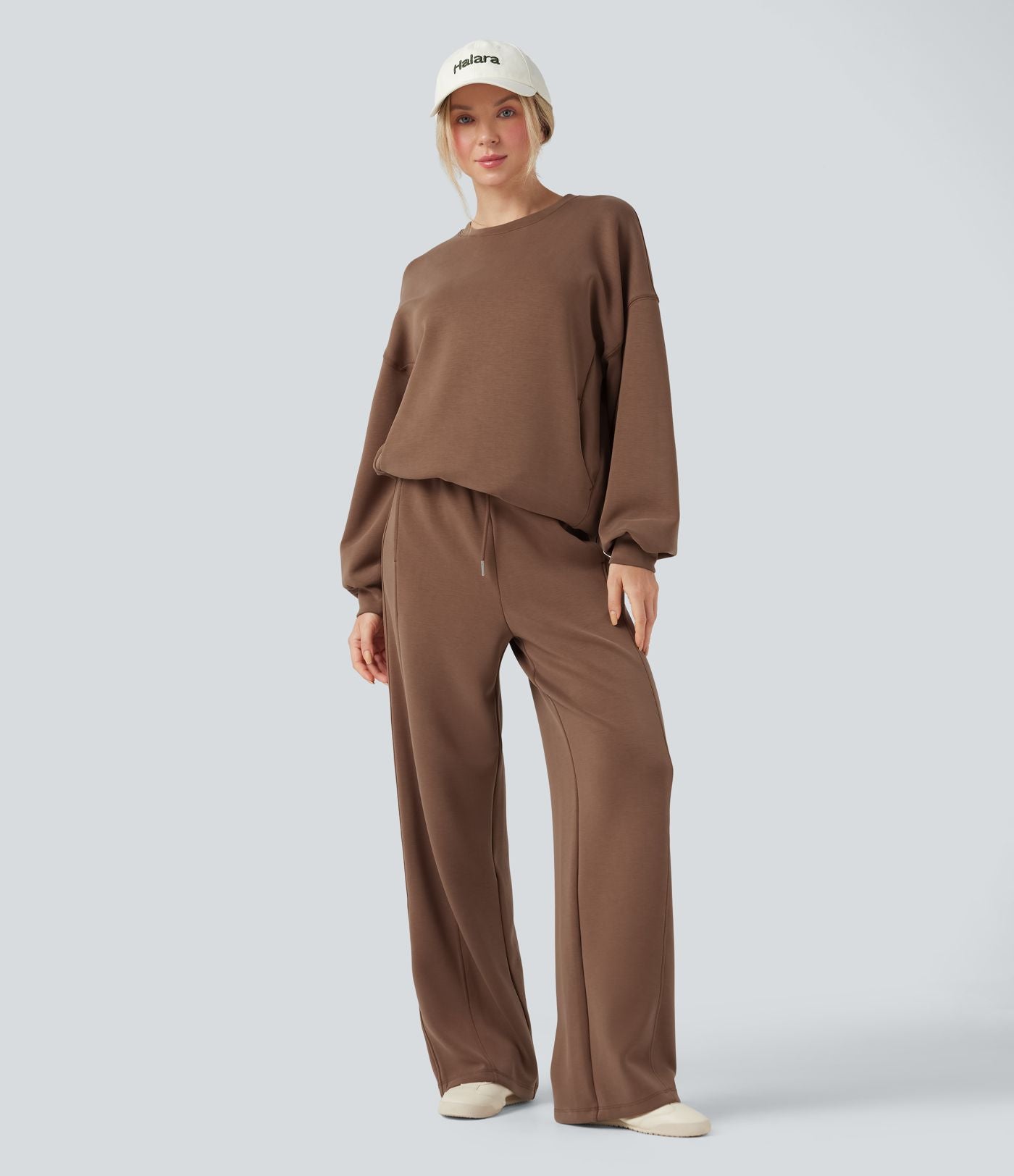 Sweat-shirt décontracté SpacerTek™ col rond, manches longues et dos croisé, avec poches