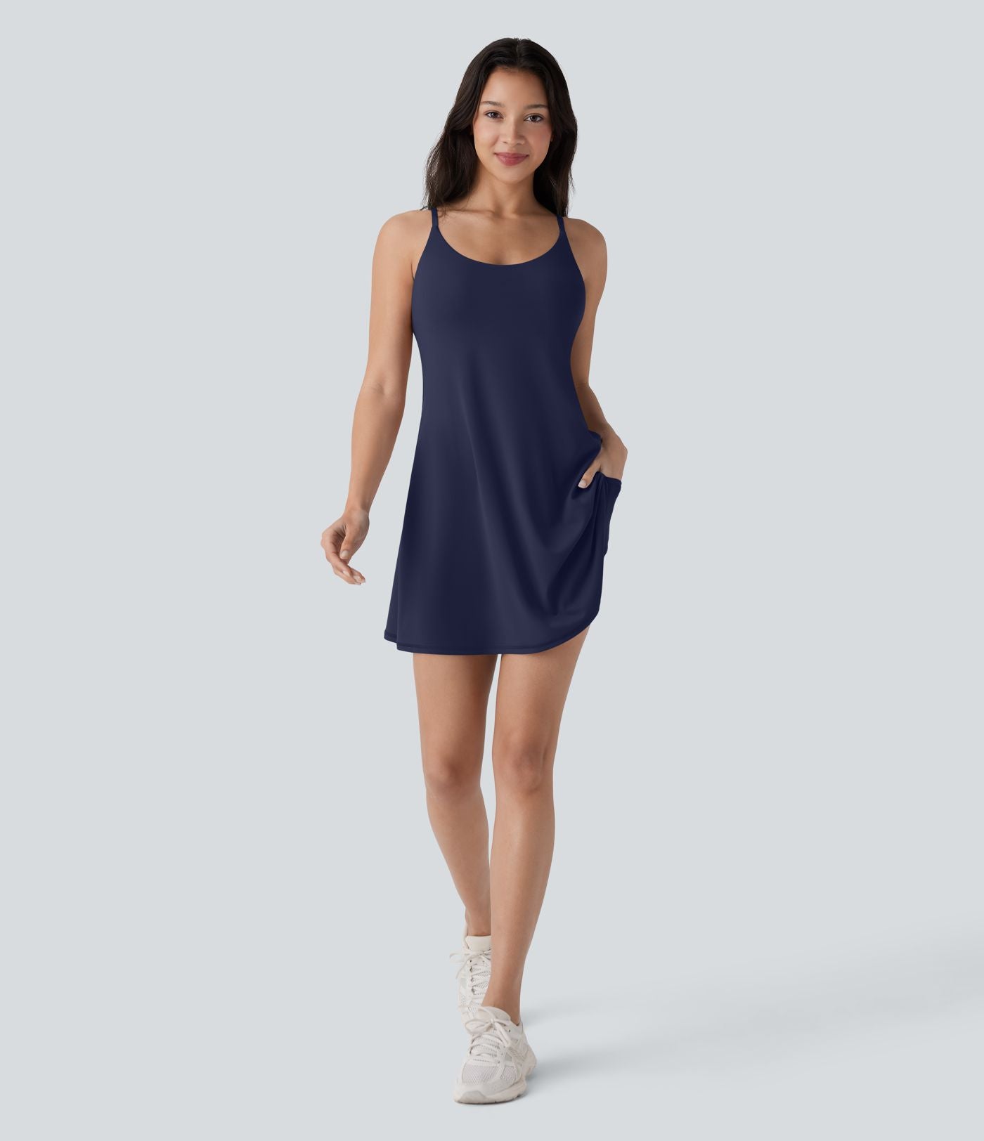 Softlyzero™ Plush Robe de danse courte dos nu avec short intégré - Version Easy Peasy