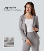 Blazer tailleur waterfall manches longues en crêpe