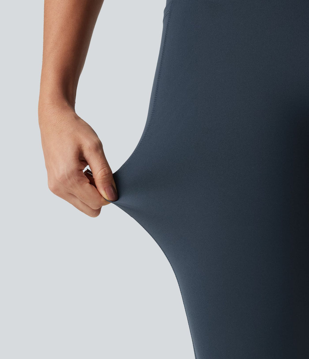 Legging de yoga flare Halara UltraSculpt™ longueur mollet avec dentelle contrastée et poches